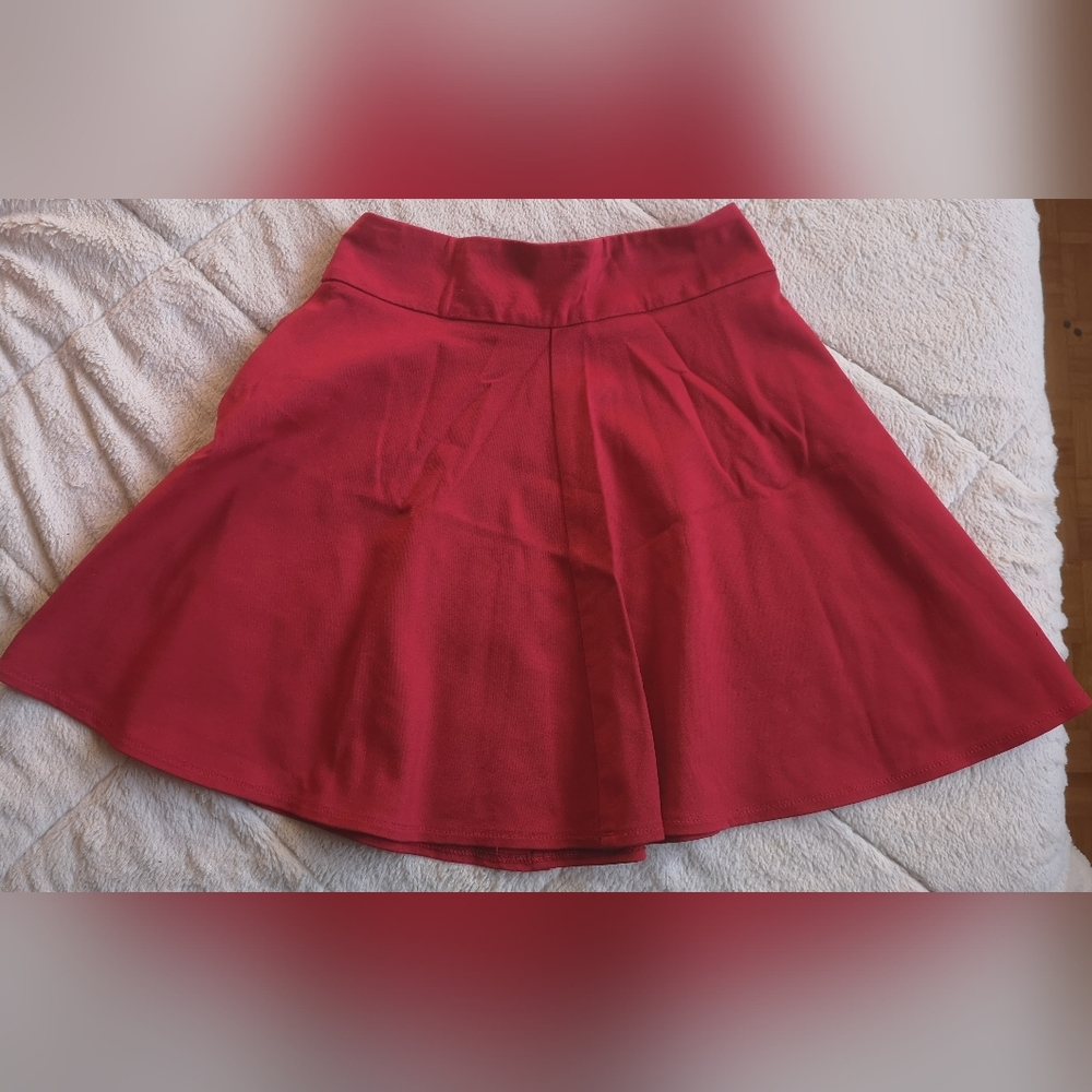 Red mini skirt